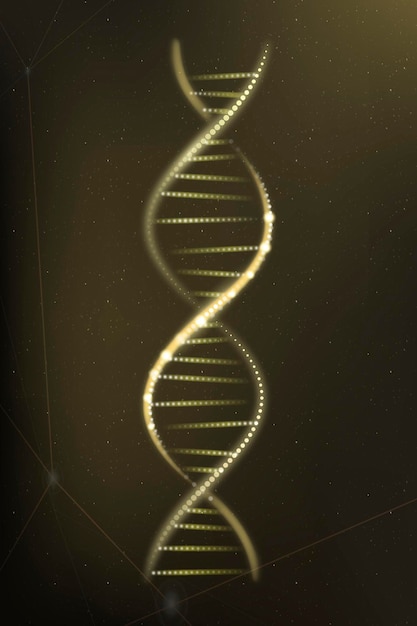 Free photo dna genetic biotechnology science gold neon graphic