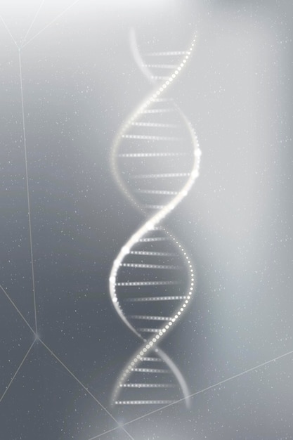 Free photo dna genetic biotechnology science gray neon graphic