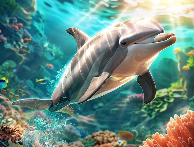 Free photo dolphin digital art