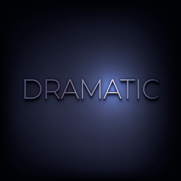 Free photo dramatic word in metallic text style