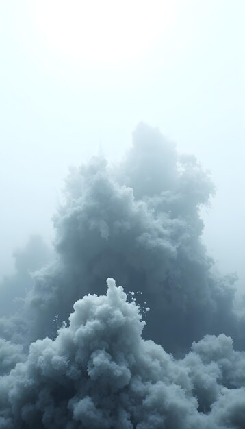 Dreamy and colorful smoke clouds