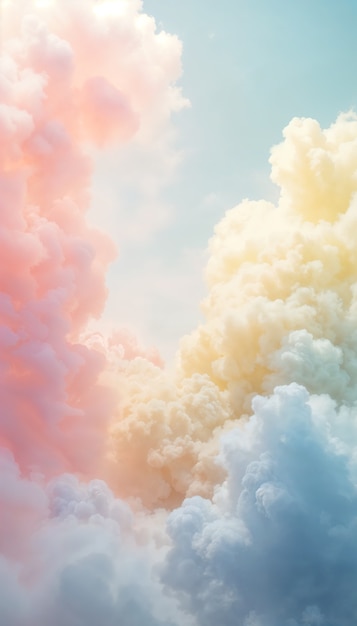 Dreamy and colorful smoke clouds