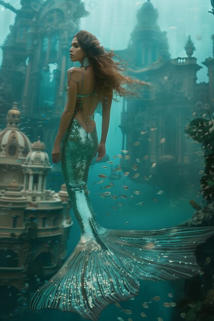 Dreamy mermaid underwater