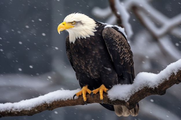 Foto gratuita aquila in inverno