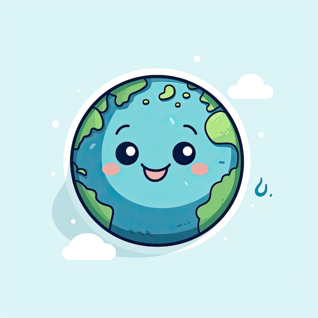 Free photo earth  in  cartoon style