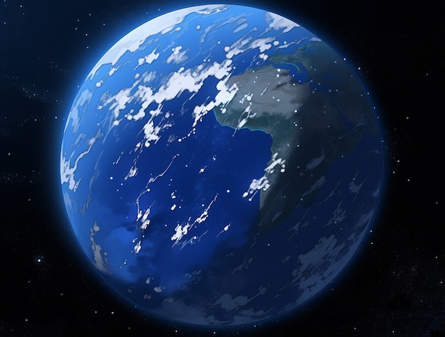 Earth depicted in anime style