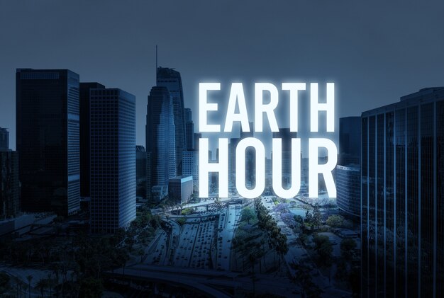 Earth hour photo composition