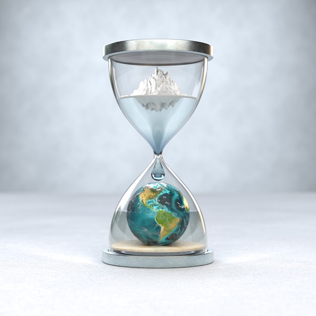 Free photo earth planet in hourglass global warming concept