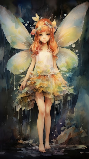 Enchanting watercolor fairy illustration