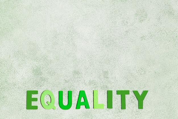 Free photo equality word with copy space background