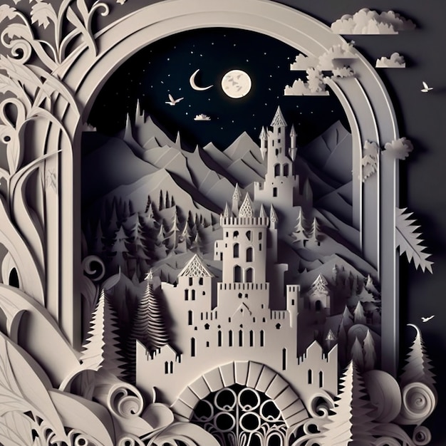 Free photo fairytale cut paper collage