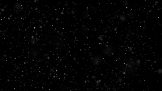 Free photo falling white snow snowflakes on overlay black background