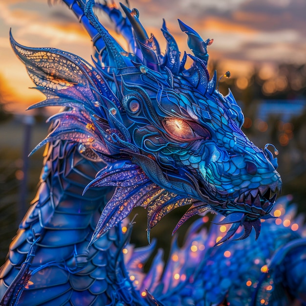 Free photo fantastic detailed dragon