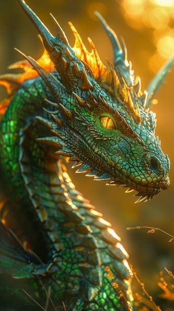 Free photo fantastic detailed dragon