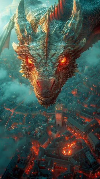 Free photo fantastic detailed dragon