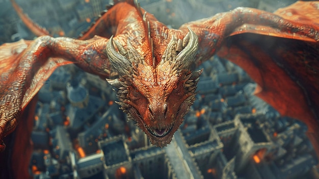 Free photo fantastic detailed dragon