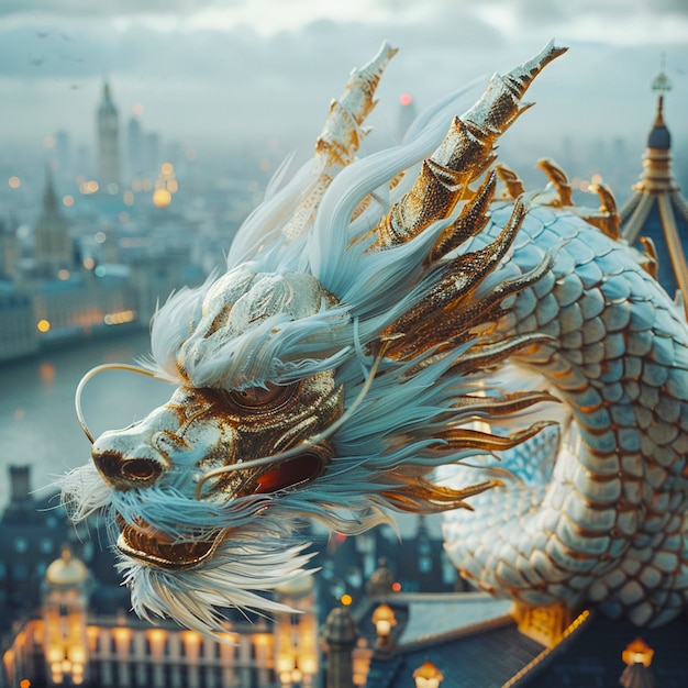 Free photo fantastic detailed dragon