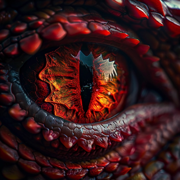 Free photo fantastic dragon eye close up