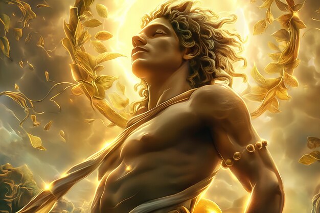 Fantasy scene depicting the sun god's