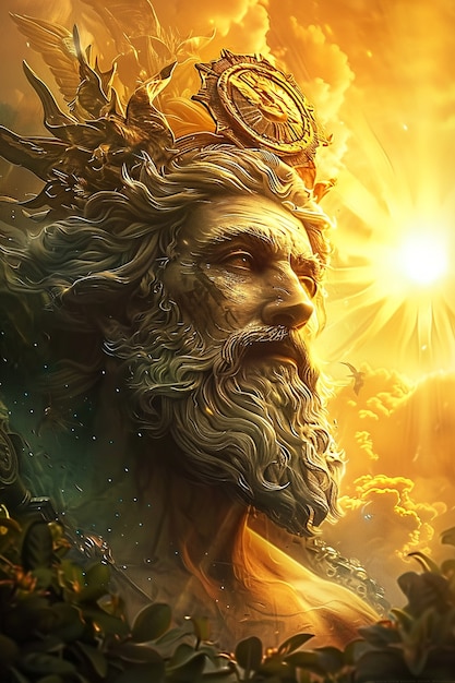 Fantasy scene depicting the sun god's