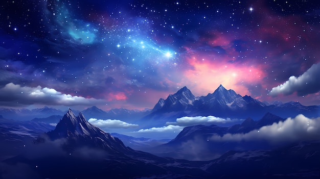 Free photo fantasy style galaxy background