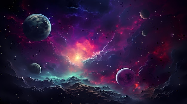 Free photo fantasy style galaxy background