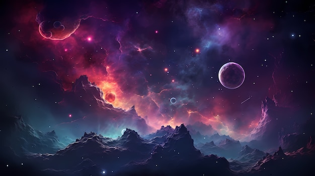 Free photo fantasy style galaxy background