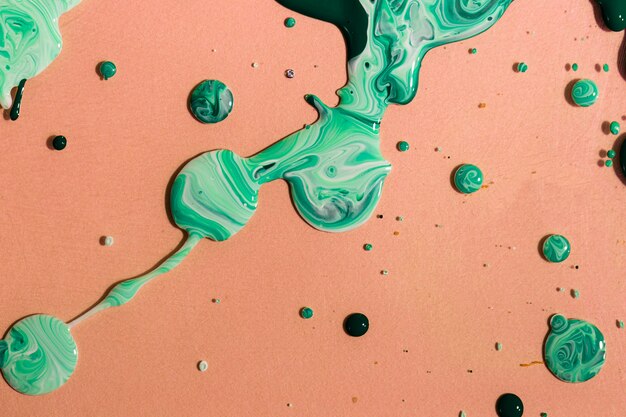 Free photo flat lay abstract background with green paint