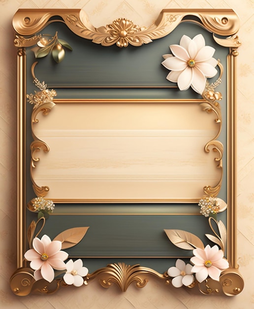 Free photo a frame with flowers on it