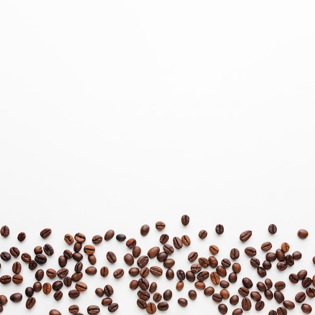 Free photo fresh roasted coffee beans with copy space