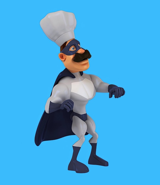 Free Photo fun 3d cartoon superhero dancing