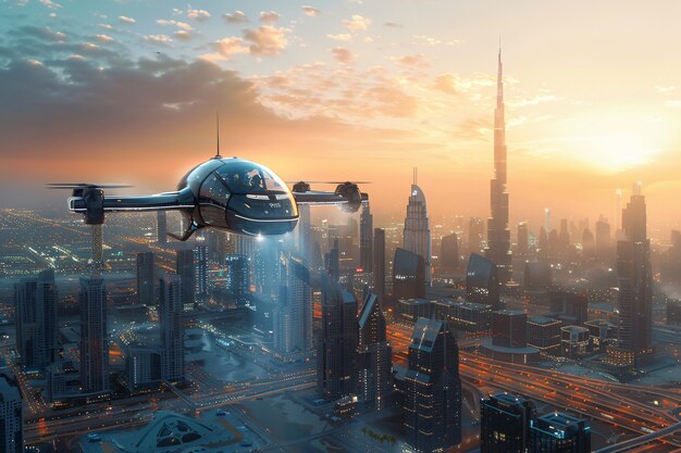 Futuristic dubai landscape