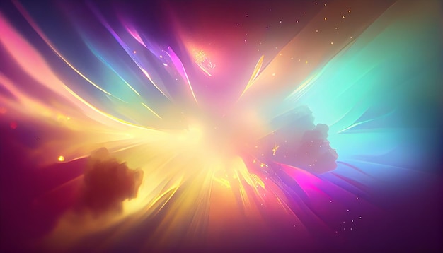 Free Photo futuristic galaxy exploding in vibrant multi colored shapes generated by ai