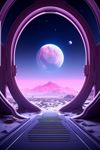 Free photo futuristic moon background