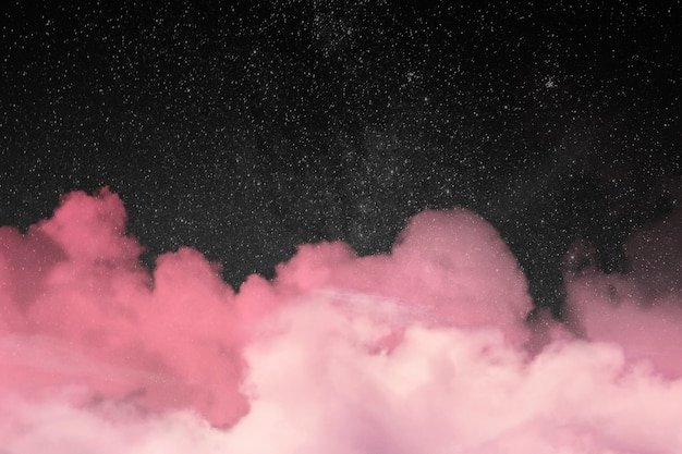 Free photo galaxy background with pink clouds