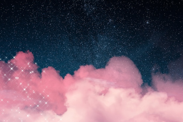 Free photo galaxy background with sparkling clouds