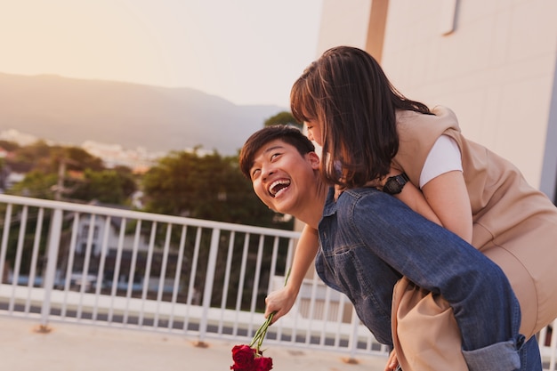 Free Photo girl on horseback on top of her boyfriend