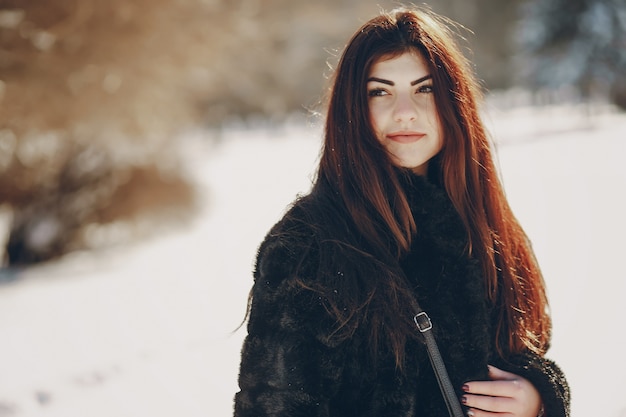 Free photo girl in winter