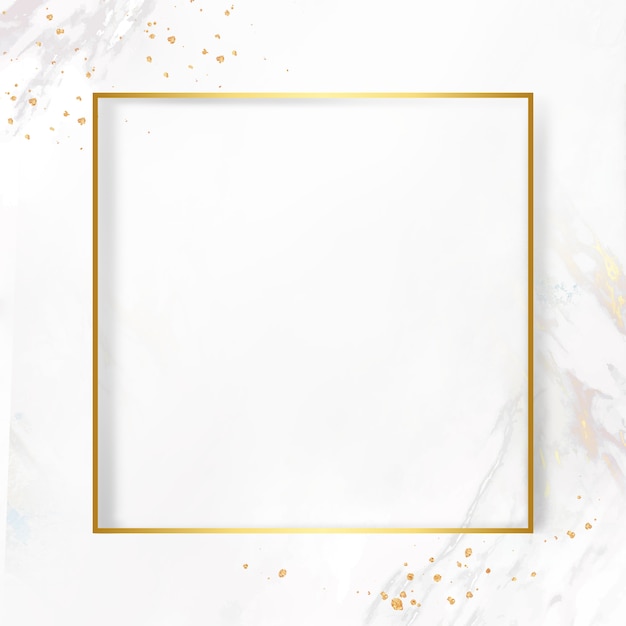 Free photo golden frame on a marble background