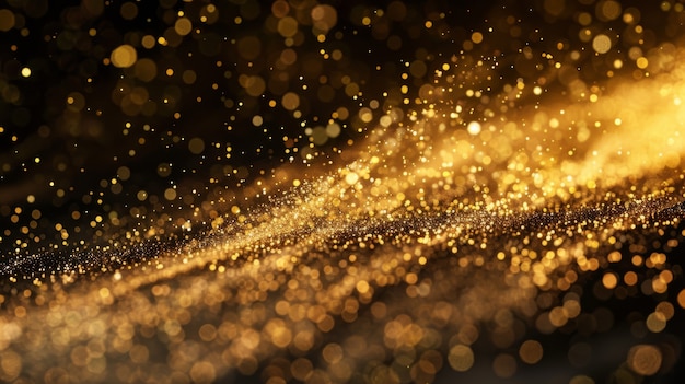 Free photo golden glow lights on dark background