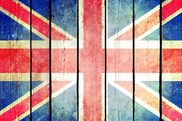 Free photo great britain wooden grunge flag.