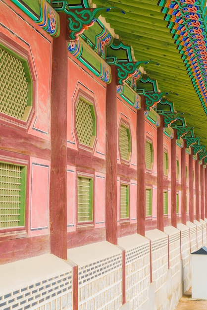 Free Photo gyeongbokgung palace beautiful traditional architecture in seoul, korea - boost up color processing