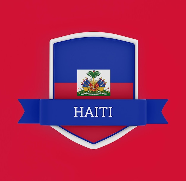 Free photo haiti flag with banner