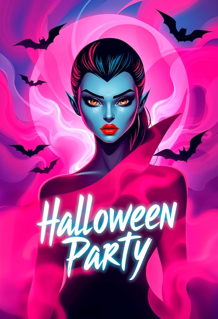 Halloween party illustration poster