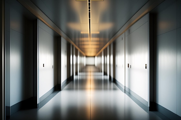 Free Photo a hallway with a light on the ceiling