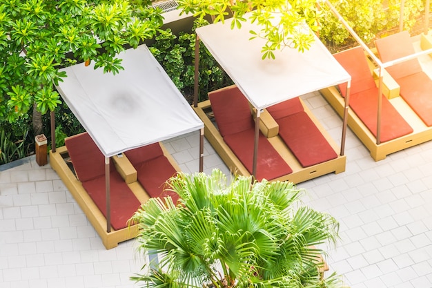 Free Photo hammocks seen from above