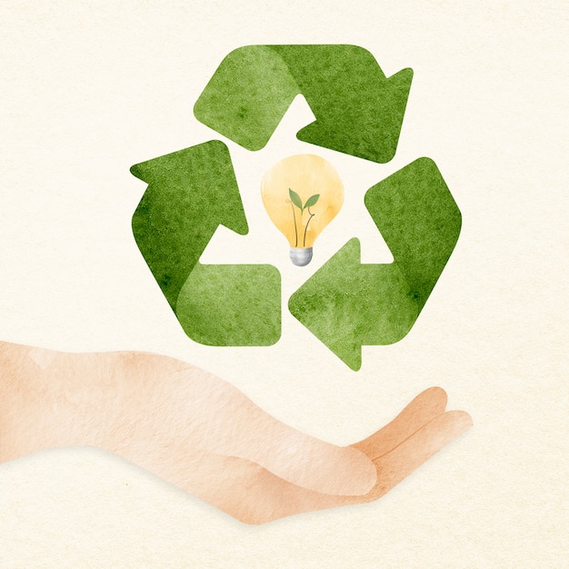 Free photo hand supporting recycle idea design element