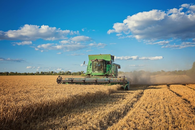 Free Photo harvesting combine in the field