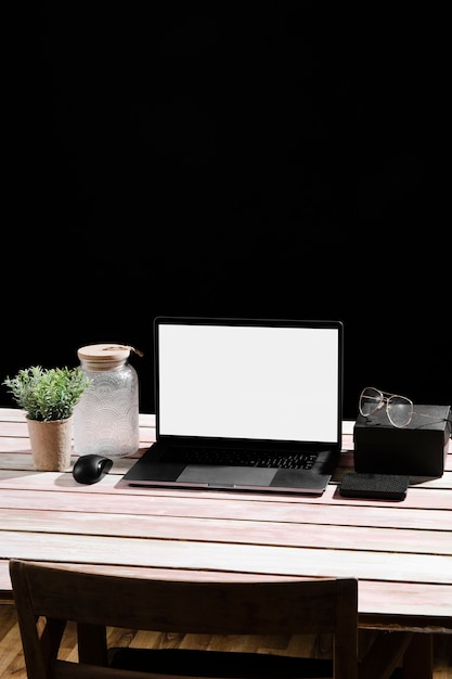 Free Photo high angle of desk concept with copy space