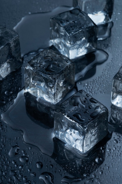 Free Photo high angle  ice cubes arrangement